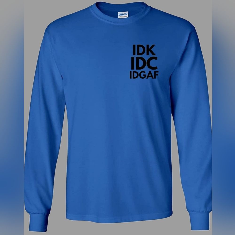 Blue Long Sleeve Shirt Graphic Tee